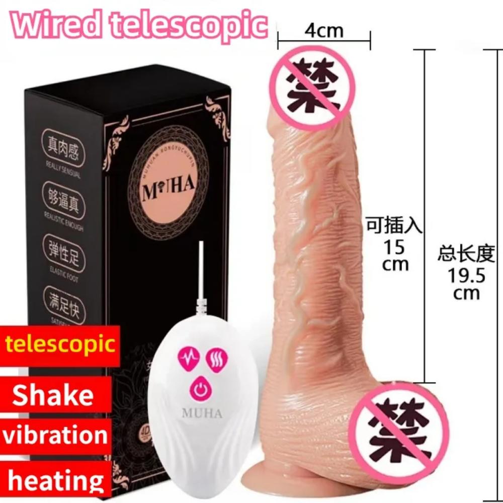 Thrusting Telescopic Remote Control Dildo Vibrator Female Realistic Penis Gay Suction Cup Masturbator Couple For Women Sex Toys