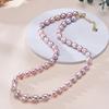 HENGSHENG 6-7mm Rice Shape Freshwater White Pink Purple Mixed Color Pearl Necklace 925 Silver Jewelry for Women Girls