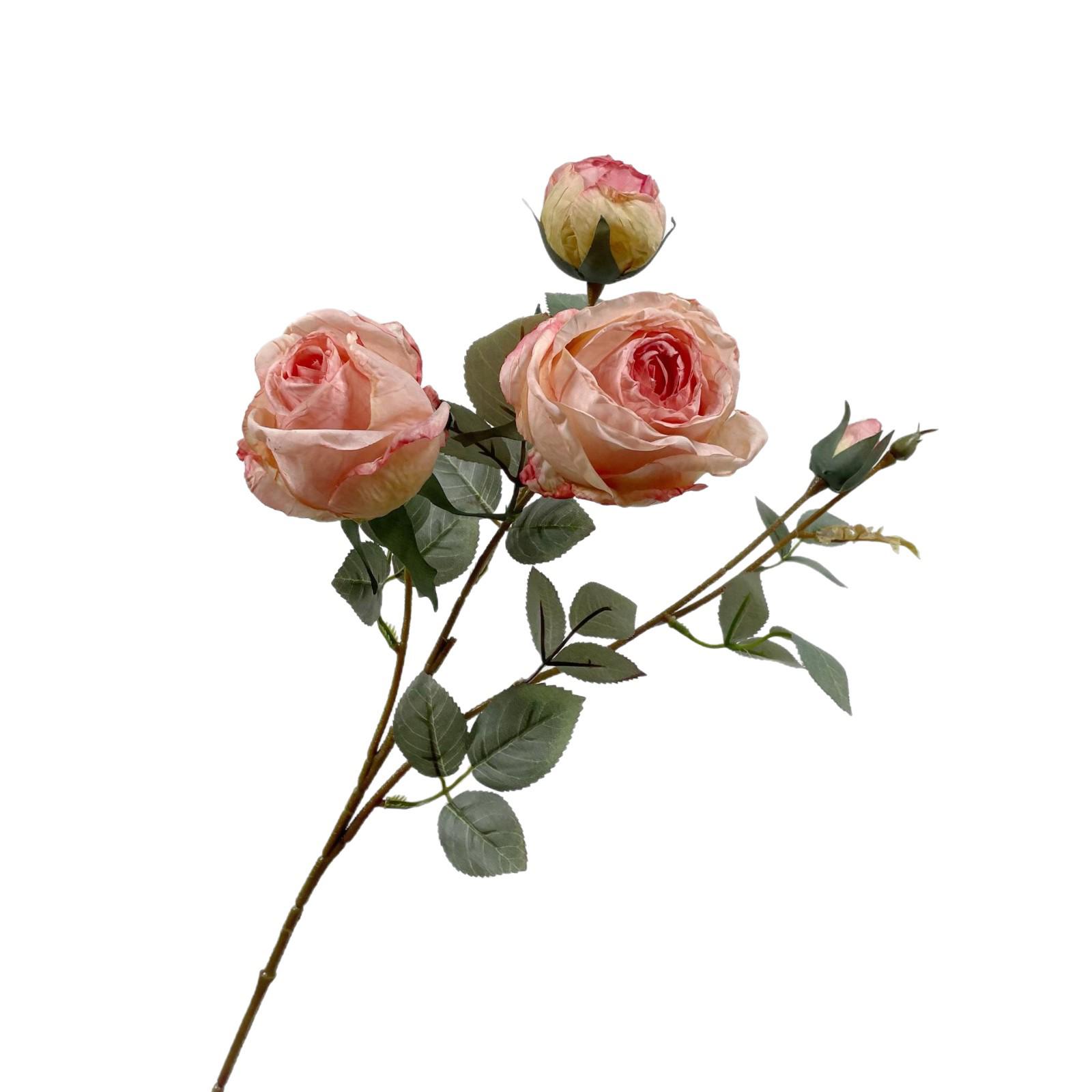 

Roasted Edge Ruffled Rose - Artificial Decorative Flower for Home Decor in American Pastoral Style Orange White R123