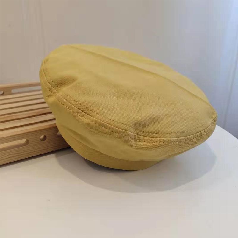 Summer Simple Fashion Beret Solid Color Versatile Octagonal Hat Korean Style Student Painter Hat Fashion Hat