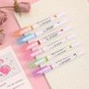6pcs/set Line Shaped Highlighter Pen Color Roller Tip Curve Liner Art Contour Marker Highlighter Journal School Stationery