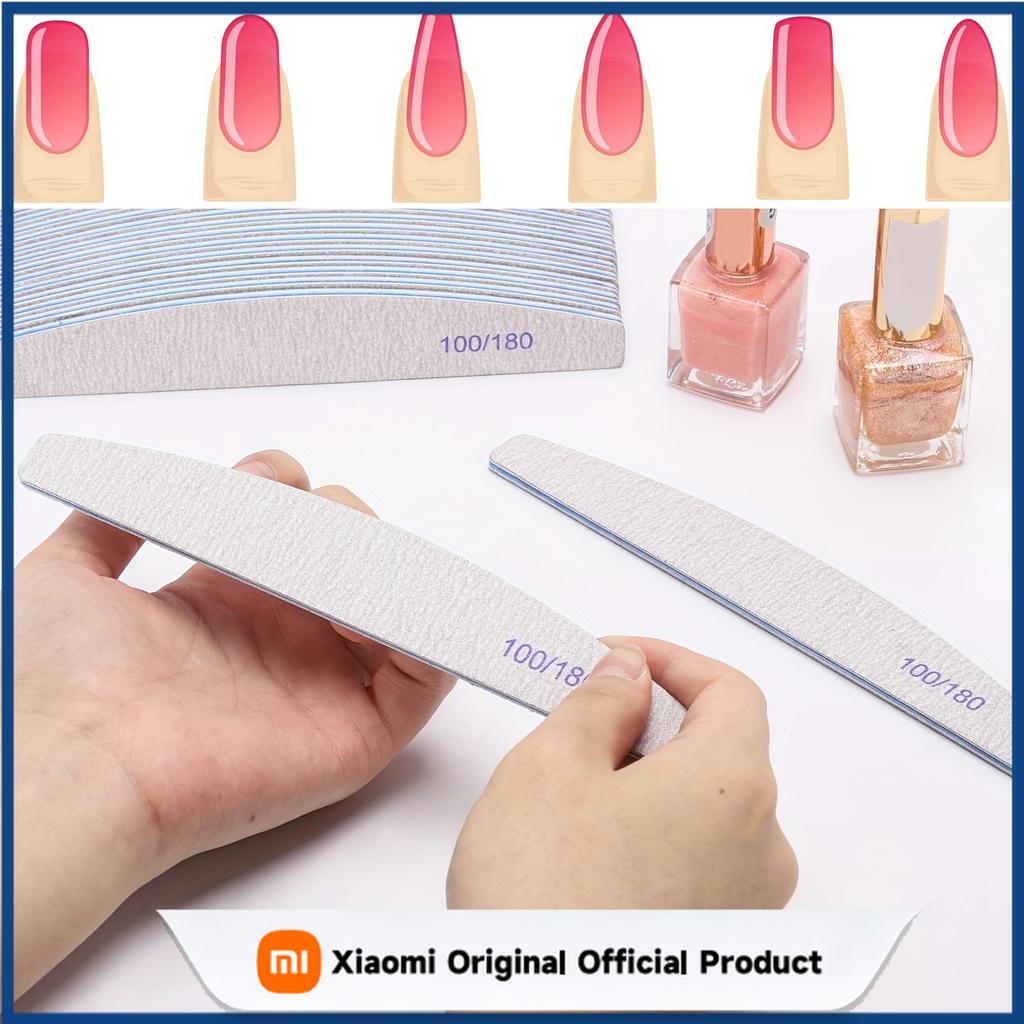Xiaomi 12pcs Professional Manicure Set: 100/180 Grit Nail Files and Buffers, Double-Sided Emery Boards for Acrylic Nails