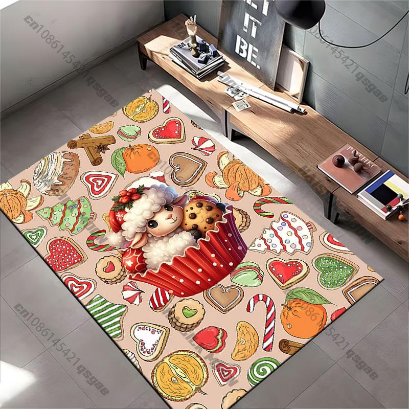 Festive treats holiday theme carpet Yoga living room room decor children's crawling mat doormat area rug games mat