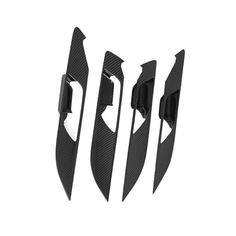 Black For Hyundai Cantus Creta Ix25 2020-2025 Carbon Fiber Door Handle Cover Trims Replacement Car Accessories