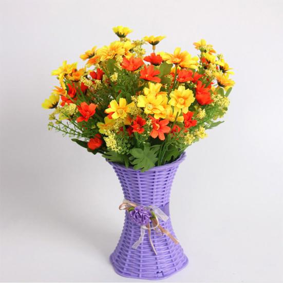 1 Bouquet 28 Heads Dried Artificial Fake Silk Flower Bunch Bouquet Home