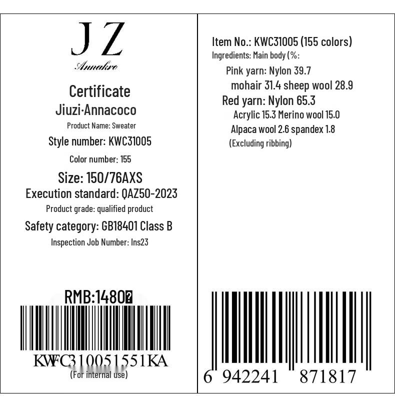 Suéter de Punto de Lana Jacquard JUZI Annakou