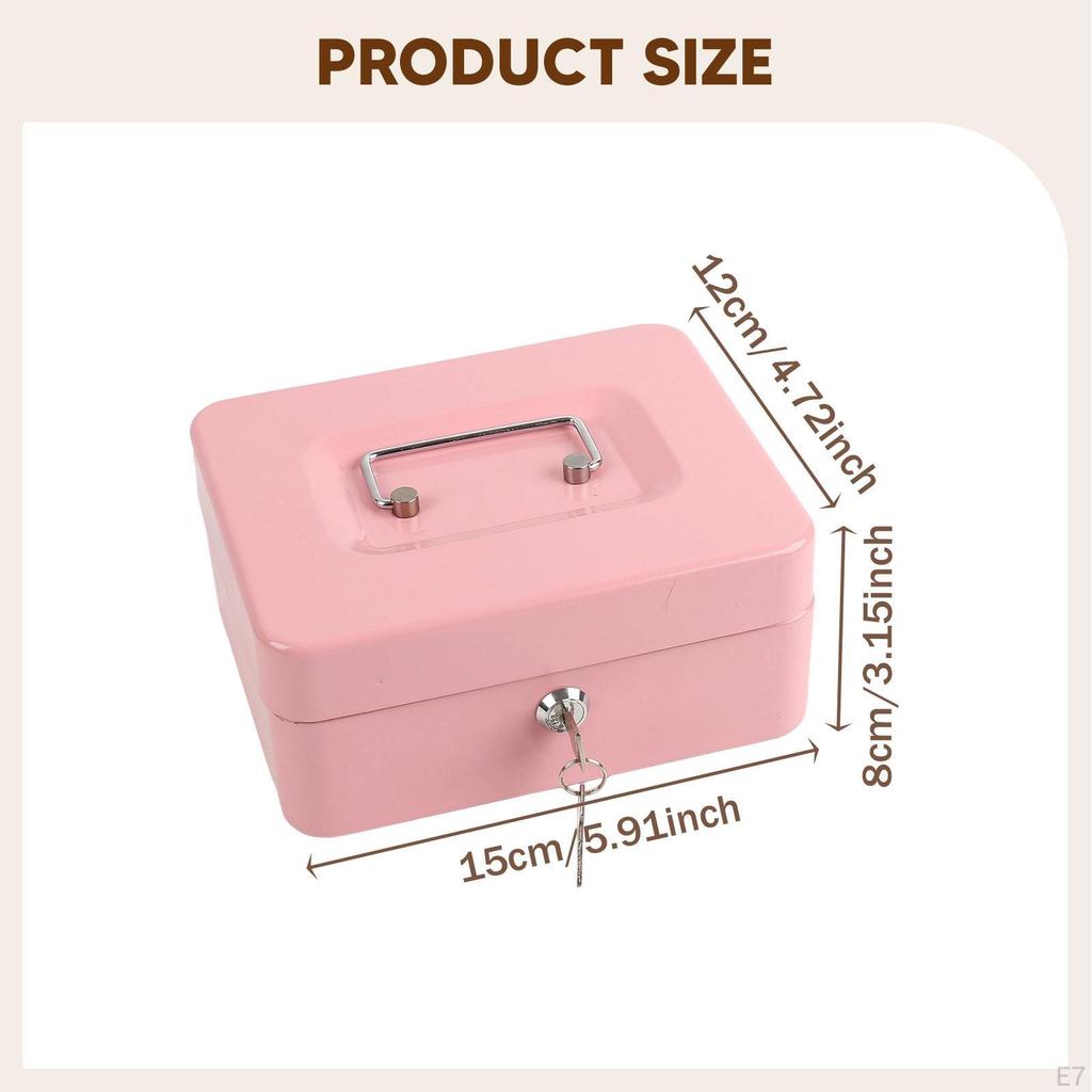 Children's Piggy Bank Storage Box Keepsake Metal Money with Lock Suitable for Decoration