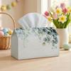 1pc Minimal Botanical Tissue Box, - Eucalyptus Leaf Branch Pattern Design, for Home, Parties, And Car Decoration- Stylish Tissue Paper Organizer for L