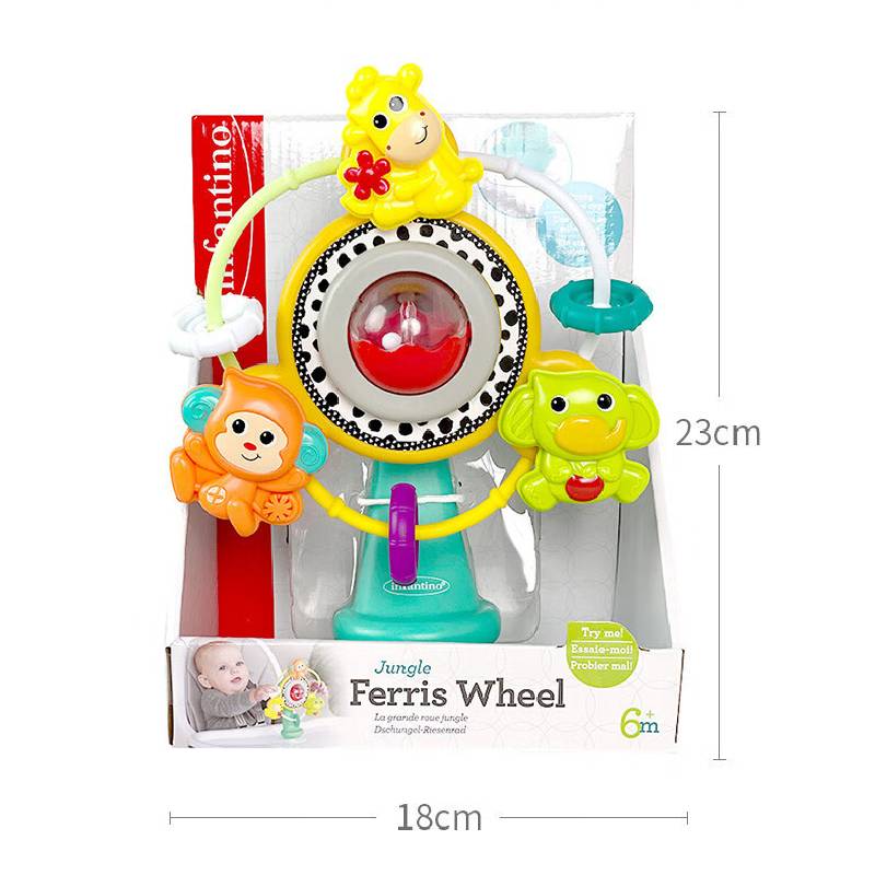 

Jungle Infantino Ferris Wheel Spinning High Chair Animals Toy Suction Baby Cup