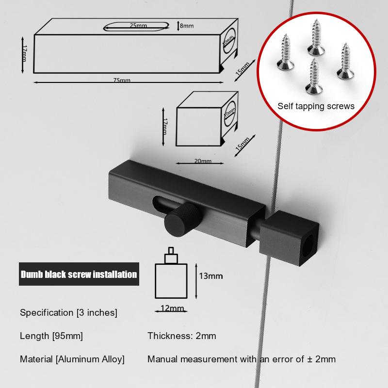 3palcový hardwarový dveřní zámek Hlaveň šroub z hliníkové slitiny Západka Visací zámek Sada spony pro zamykání okna dveří