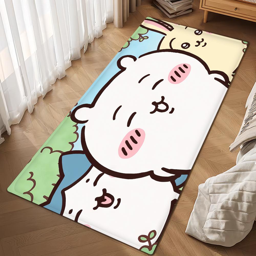 Cute Cartoon C-Chiika-waE Usagi Door Mat Bath Microfiber Decorative Versatile Flannel Floo Mat Quick Dry Absorbent Non-slip Sole