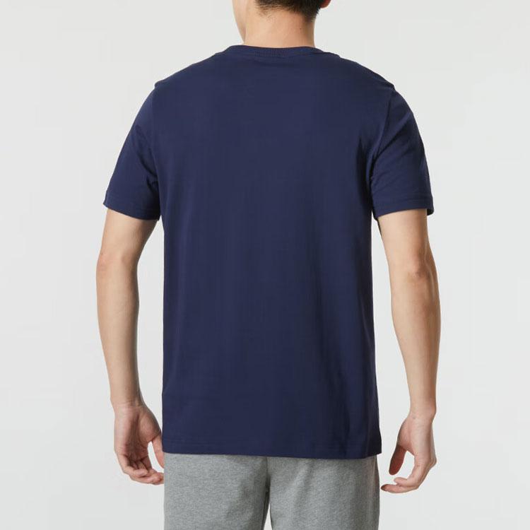 Puma American Retro Letter Logo Print Running Fitness Training Casual Short Sleeve T-Shirt Men Tops Navy-Blue 845925-06