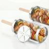 2Pcs Stainless Steel BBQ Grill Set, Camping Supplies & Equipment, Heavy Duty Camping Cooking Tool with Wood Handle & Hook