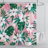 Bohemian Shower Curtain Tropical Jungle Wildlife Bathroom Set Modern Pink Aesthetic Parrot Floral Bathroom Curtain With Hooks
