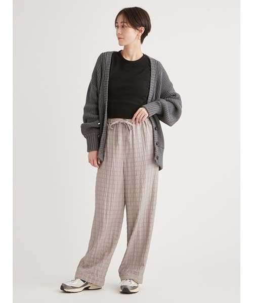 Emi 13WFP251070GRY0 Semi-Sheer Pajama-Like Pants,
