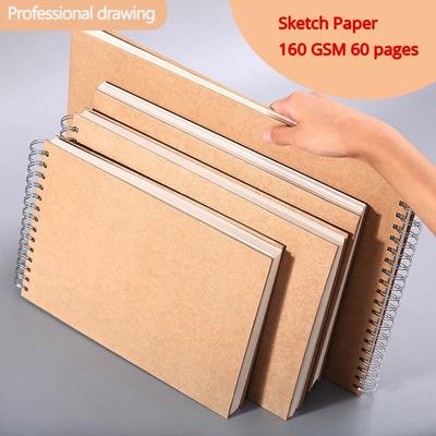 Professional Sketchbook 160 GSM Color Pencil, Oil Painting, Watercolor, Gouache Notebook Art School Supplies Pencil Drawing Notepad