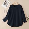 ZANZEA Women Casual Round Neck Solid Color Long Sleeve Loose Blouse