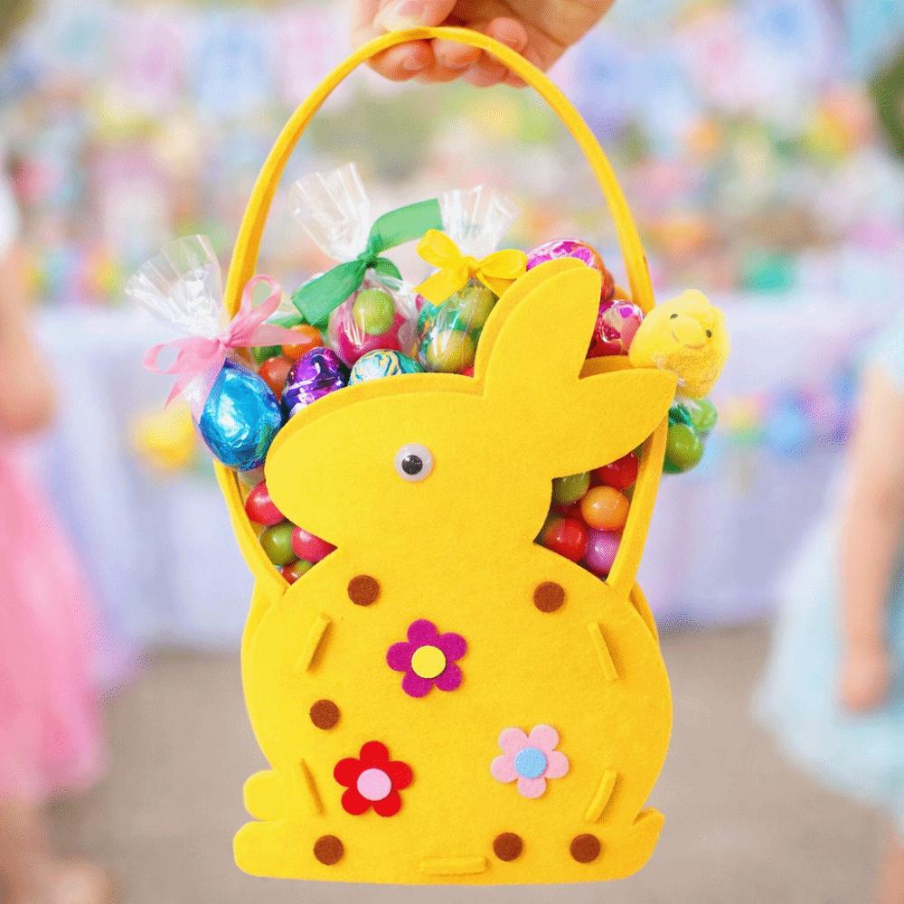 Large Capacity Rabbit Candy Bags Felt Cookie Gift Bag Festival Present Storage Bag Party Favors