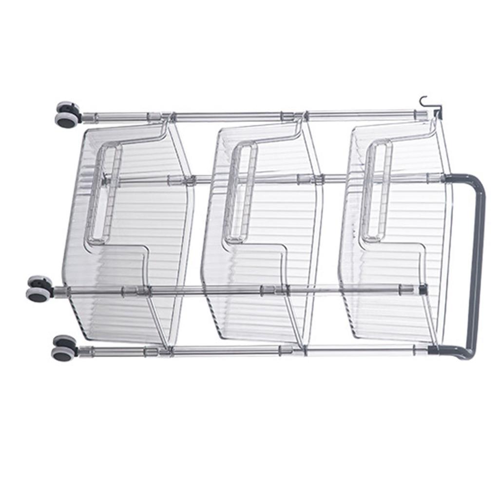 Chariot de Rangement à Roulettes Stable Élégant Multifonctionnel Robuste Organisateur de Rangement Mobile Chariot pour