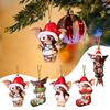 Christmas Sock Dog/Dragon Acrylic Charm Animal Shape Hanging Ornament For Christmas Tree Decoration Mantels Door Window