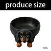 Resin Dachshund Key Tray Dog Catchall Bowl for Desk or Dresser, Black Storage Holder for Jewelry and Small Daily Items for Tabletop Use