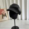 Denim octagonal newsboy hat children's new big head circumference shows the face small sunshade painter duck tongue cloud beret