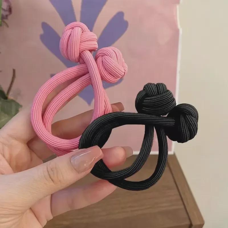Elastic Dopamine High Ponytail Hair Tie – Thick, Knotted Rubber Band for Girls