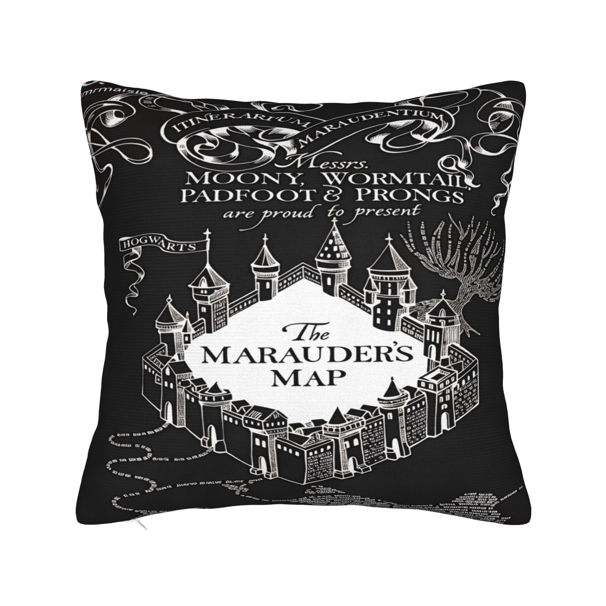 Наволочка для подушки «Карта мародеров» Удобная наволочка Модная наволочка для офиса, автомобиля, домашнего декора 12x12Inch