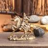 Chinese Fashion Crafts Martial God of Wealth Horse Ride Brass Figurines Sculpture Lucky Fortune Crafts Ornaments Home Desktop
