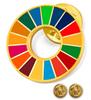 [Kompatibel med officiella FN-specifikationer/faktureringssystem] SDGs-märke, Litet, 20 mm Diameter, Guld cloisonné [1 st] SDGs-märkesnål, Perfekt för mössor och
