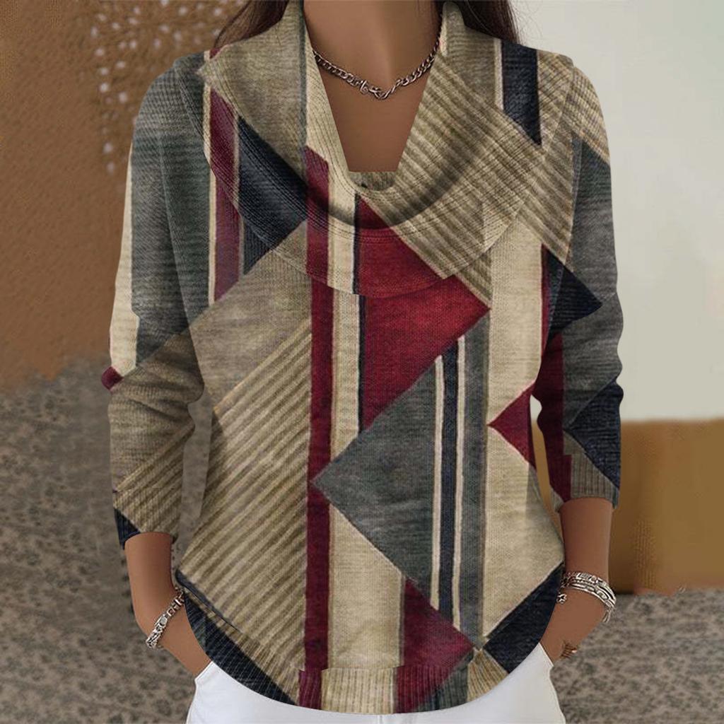 Dam Casual Och Moderiktig Rundhals Långärmad Tryckt Topp Tröja