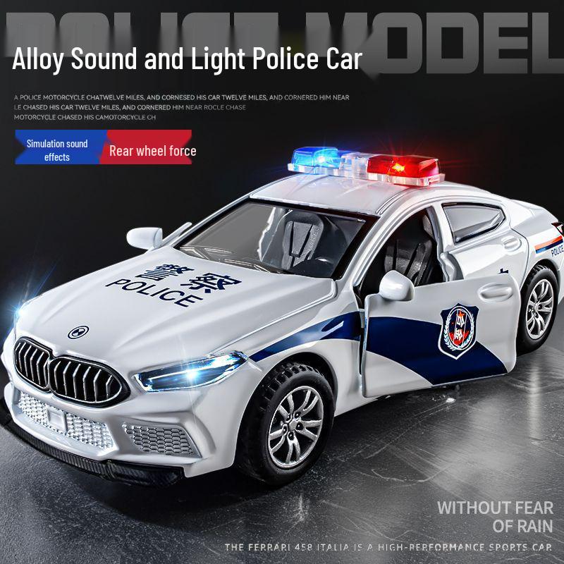 Large Alloy Police Car Toy Model for Boys