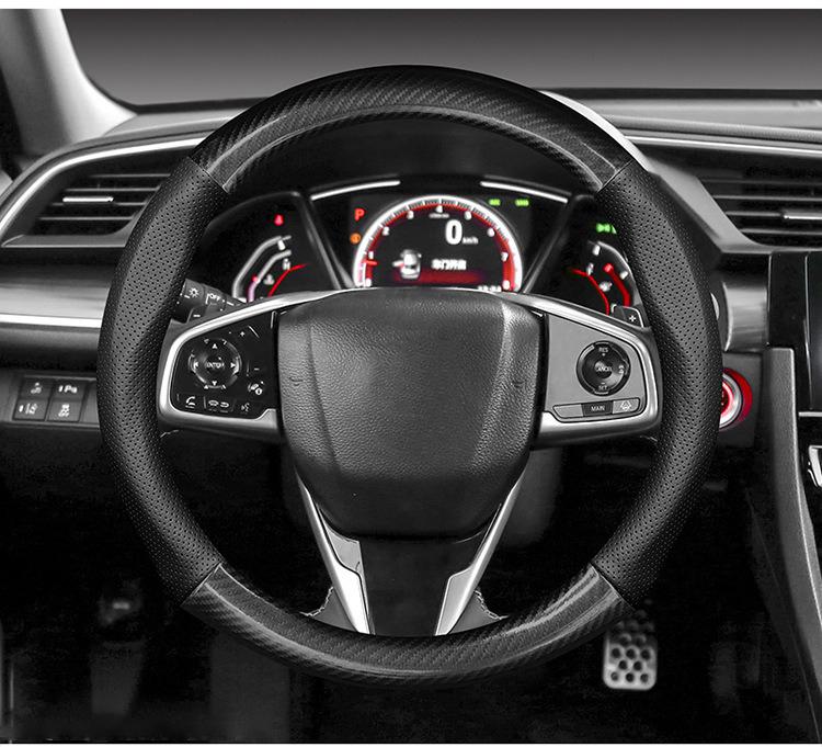 LIP1 For Volkswagen VW Golf 7 Mk7 Touran Up Jetta Passat B8 Tiguan Carbon Fiber Leather Car Steering Wheel Cover Breathable Anti Slip