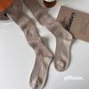 Plusox Women's Beige Cotton Over-the-Knee Warm Socks - Autumn/Winter Collection