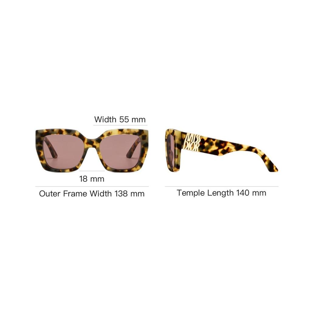 Dior Letter Design Acetate Square Sunglasses Women sunglasses Yellow MISSS2IXR