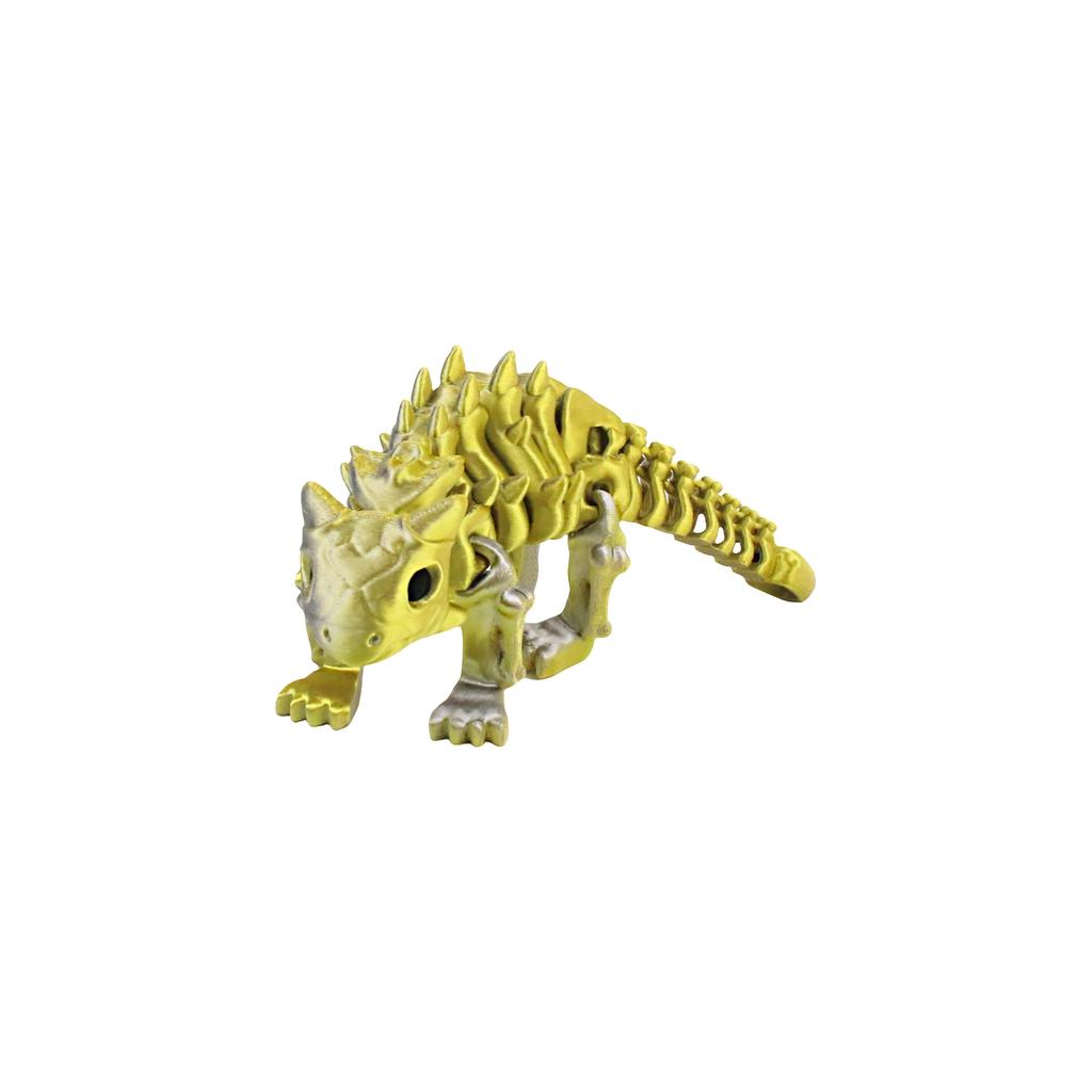 3D Printed Gold And Silver Skeleton Dragon, Joints Movable, Simulated Biological Model Ornament, Entertainment Toy