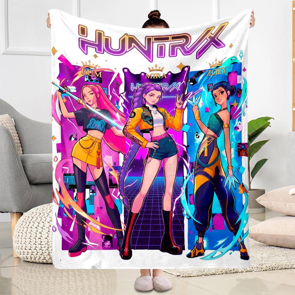 Huntrx Cyberpunk Fashion Blanket Comfortable Perfect for Sofa Seaside Bed for All Seasons Modern Style Unique Gift for Family and Friends Camping