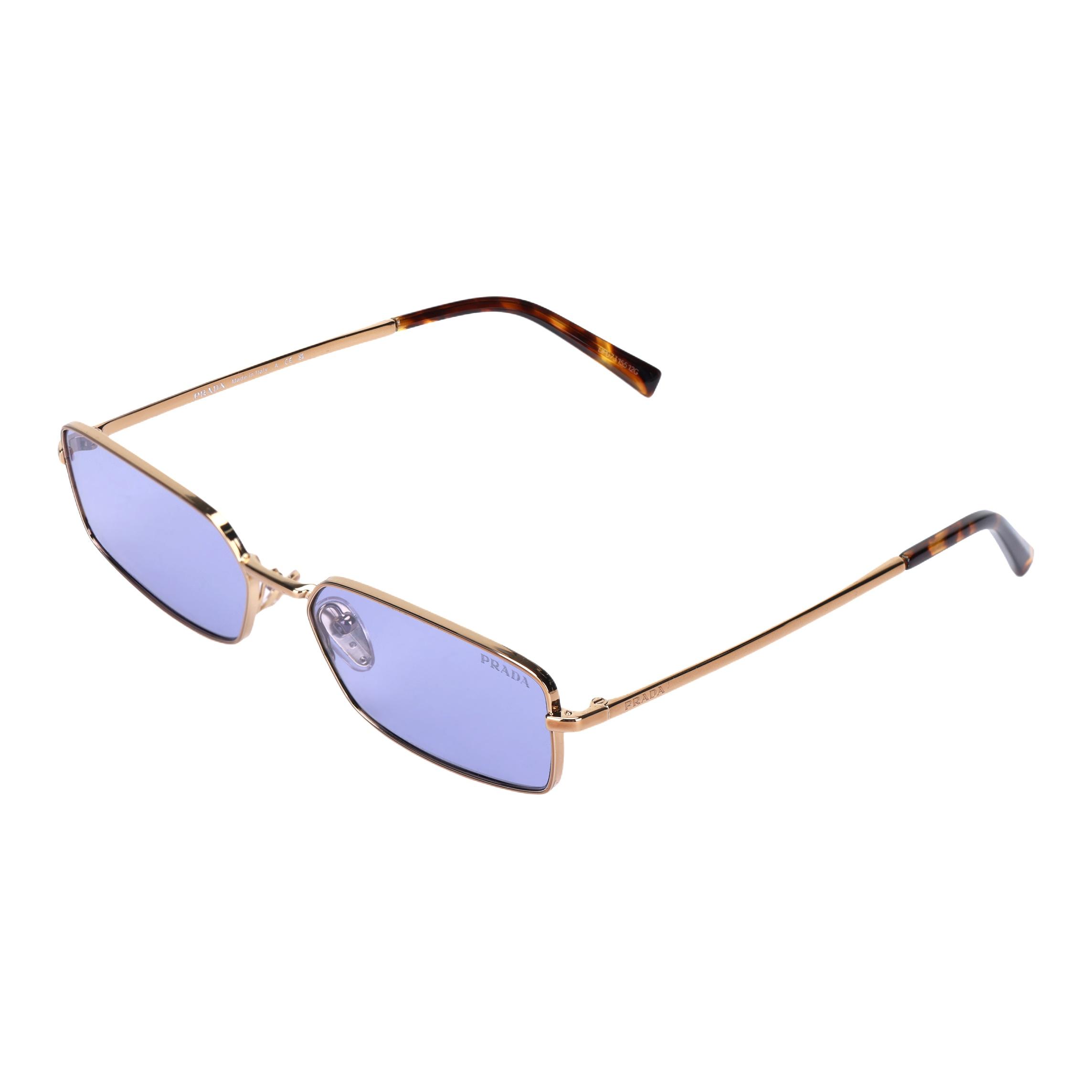 Gafas de Sol Rectangulares Prada con Patillas Grabadas Gafas de Sol para Hombre Doradas OPRA60S7OE01O Basic Packaging-Eyeglass Case+Box gray