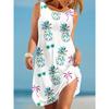 Sleeveless Dress Women O Neck 3d Print Midi Dresses Comfortable Plus Size 8XL Beach Clothing