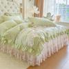 Premium Skin-Friendly Cotton Lace Bedding Set - All-Season Princess Style Duvet Cover (4-piece)