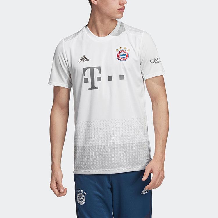 Adidas Bayern Munich Home Sports Short Sleeve Football Jersey 2019-20 Season Men Tops White DW7406