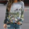 Women's T-Shirts Beautiful Flower and Bird 3D Printed Women's Long Sleeve T-shirt