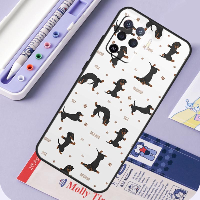 Dachshund Sausage Dog For Oppo A40 A60 A80 A94 A74 A54 A15 A18 A38 A58 A78 A98 A16 A76 A96 A57 A17 A77 A5 Pro Case