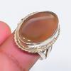 Natural Carnelian Gemstone 925 Sterling Silver Jewelry Ring Size 7.5 ZS-1893