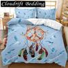 3D Print Dream Catcher Duvet Cover Feather Purple Dream Catcher Bedding Symbol Exotic Polyester Double Queen King Quilt Cover