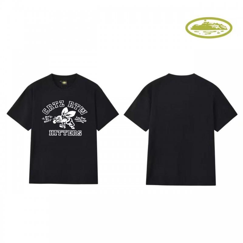 CORT Alcatraz Basic Short Sleeve T-Shirt Phantom Letter Print Couple Streetwear Teens