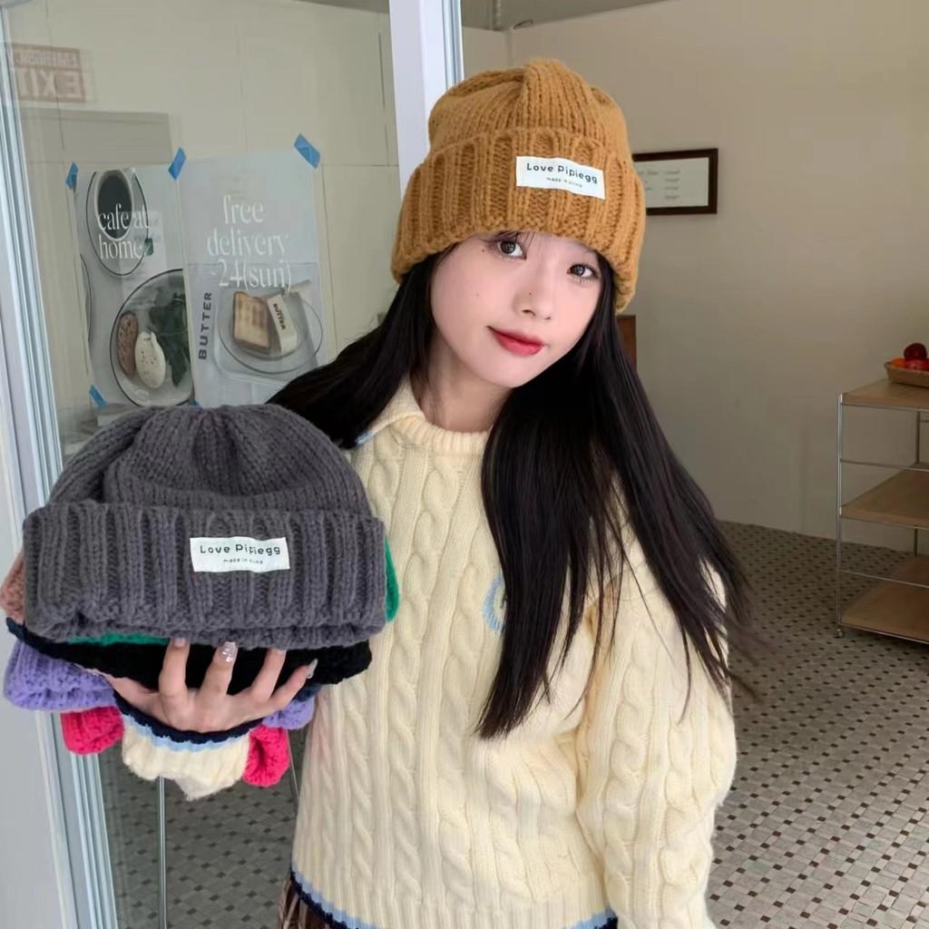 Fashionable Warm Knit Hat For Women Trendy Fluffy Beanie With Cute Bear Patch