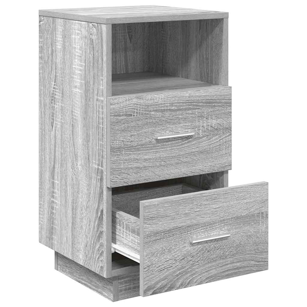 Nightstand with 2 Drawers Grey Sonoma 36 X 36 X 68 Cm