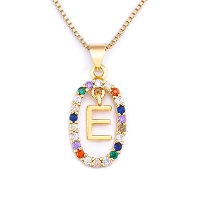 Nidin New Colorful 26 Letters A - Z Initial Alphabet Pendant Long Chain Necklace Jewelry Women Accessories Gift