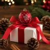 Christmas Tree Decorations Set Red White Balls, Wooden Ball Shape Hanging Ornaments, Snowflake Reindeer Ornaments Santa Designs, Festive Winter